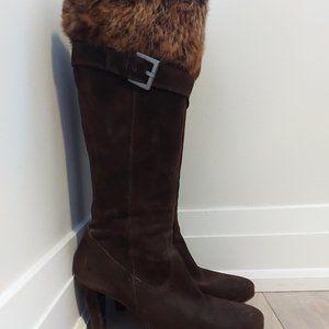 A. Giannetti Suede and Fur Boots